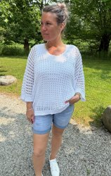 Indira - Stickad Tröja -Vit - Nyhet