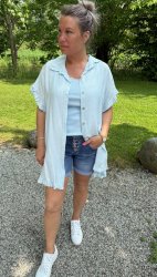 Inger - Tunika - Volang- Ljusblå  - Nyhet