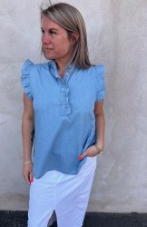 Jackie - Topp - Ljus Denim - Nyhet