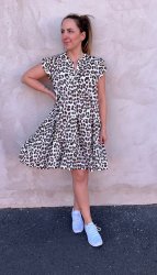 Jacy -FÖRBOKA- Klänning - Leopard - Cream/Brun -  Nyhet