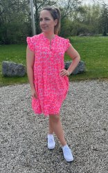 Jacy - Klänning - Leopard - Fuxia/Orange -  Nyhet