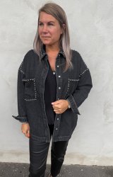 Laura- Jeansjacka - Svart - Nitar - Nyhet