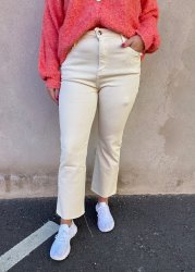 Jenna - Jeans - Flare - Beige- Nyhet