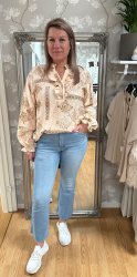 Joceline- Blus - Mönster- Beige- Nyhet