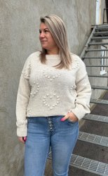 Johanna- Stickad tröja - Beige- Nyhet