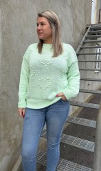 Johanna- Stickad tröja - Grön- Nyhet