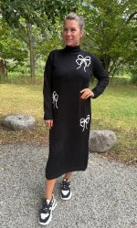 Johanna - Stickad klänning - Svart - Nyhet