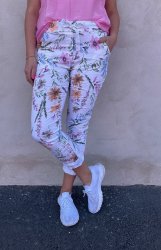Josefine - Byxor - Flower - Vit - Nyhet
