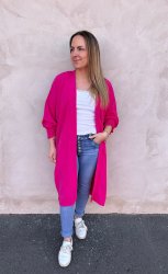 Juia- Kofta med smock - Cerise- Nyhet