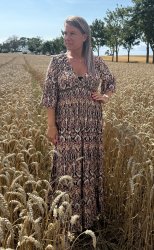 Kajsa - Klänning - Mönster - Brown - Nyhet