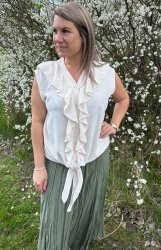 Kelly - Topp med knyt -Beige- Nyhet