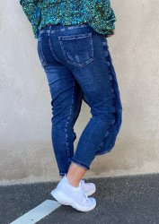 Kelly - Jeans med detalj - Mörk denim - Nyhet