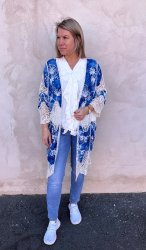Amelie- Kimono- Mönster  - Blå - Nyhet