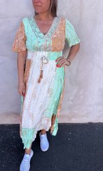 Yasmin - Klänning -  Mönster - Grön/Taupe - Nyhet