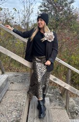 Leja - Kjol - Leopard Svart/Guld- Nyhet