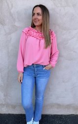 Lexi - Topp med krås  - Rosa-  Nyhet