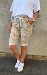 Liana - Shorts med Knyt  - Randiga - Beige- Nyhet