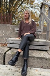 Linn - Stickad tröja - Choco - Nyhet