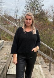 Linn - Stickad tröja - Svart - Nyhet