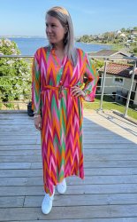 Liria - Klänning - Sicksack - Multi-  Nyhet