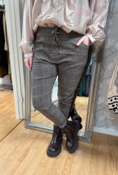 Lotta - Magiska Byxor - Rutiga - Taupe - Nyhet