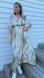 Loue - Omlottklänning - Batik - Khaki-  Nyhet
