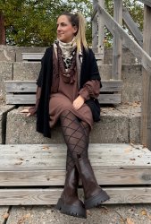 Lovie  - Halsduk - Brun/Svart/Beige -Nyhet