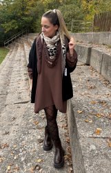 Lovie  - Halsduk - Brun/Svart/Beige -Nyhet