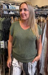 Elin - Lurextopp - Khaki  -  Nyhet