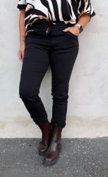 Magda - Jeans med Knyt & dragkedja - Svarta