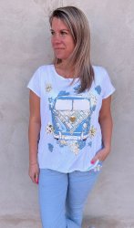 Marie - Tshirt - Minibuss -Blå-  Nyhet