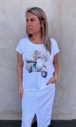 Marie - Tshirt - Vespa - Multi -  Nyhet