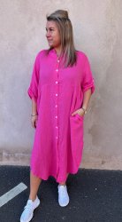 Maya- Bomullstunika  - Cerise - Nyhet