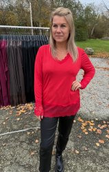 Melina - Topp - Spets - Röd - Nyhet