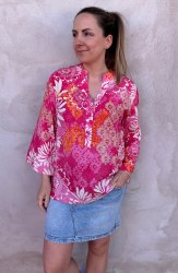 Mille - Blus - Mönster - Cerise - Nyhet