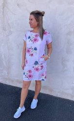 Miranda - Linnetunika med blommor - Lavendel