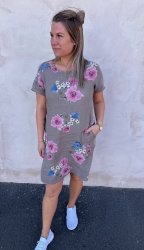 Miranda - Linnetunika Flower - Taupe- Nyhet