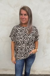 Leah- Topp - Leopard- Beige/Svart - Nyhet