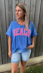 Nella - Tshirt - Beach- Blå- Nyhet