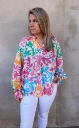Norlie - Blus - Mönster - Rosa- Nyhet