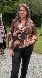 Octavia - Blus - Mönster - Brun - Nyhet