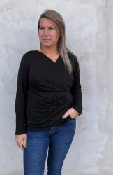 Primerose - Draperad topp - Svart - Nyhet