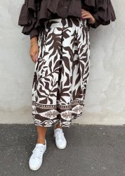 Renata- Bomullskjol - Brun/Creme