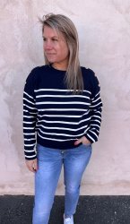 Caroline- Topp - Guldknappar- Marinblå- Nyhet