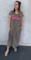 Rosali- Tshirt klänning  - Marrone - Nyhet