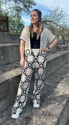 Saga - Byxor- Virkade - Beige/Svart- Nyhet