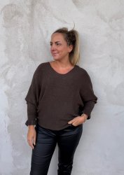 Sienna - Tröja lång ärm - Volang - Brun- Nyhet