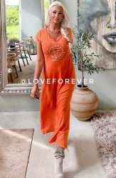 Sierra - Tshirt klänning - Orange- Nyhet
