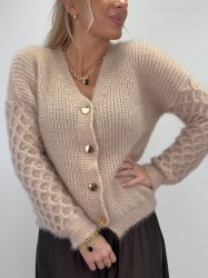 Siv - Stickad kofta - Beige - Nyhet