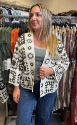 Sofie - Kofta - Virkad - Beige/Khaki- Nyhet